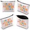 Gzrlyf Novel Writer Author Makeup Bag Writer Themed Gift Novelist Author Gifts For Women Writer Author Novelist Cosmetic Bag (IN MY AUTHOR)