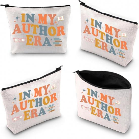 Gzrlyf Novel Writer Author Makeup Bag Writer Themed Gift Novelist Author Gifts For Women Writer Author Novelist Cosmetic Bag (IN MY AUTHOR)