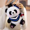 Tocco da Laurea Panda Peluche Giocattolo Peluche Seduto Animale Cartone Animato Università Collage Dottore Mascotte Souvenir Regalo