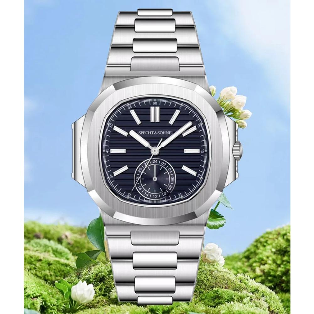 Specht & Söhne Men's Classic 5980 Watch Japan VH60 Movt Luminous AR Coating Sapphire Crystal Steel Wristwatches 50M Waterproof