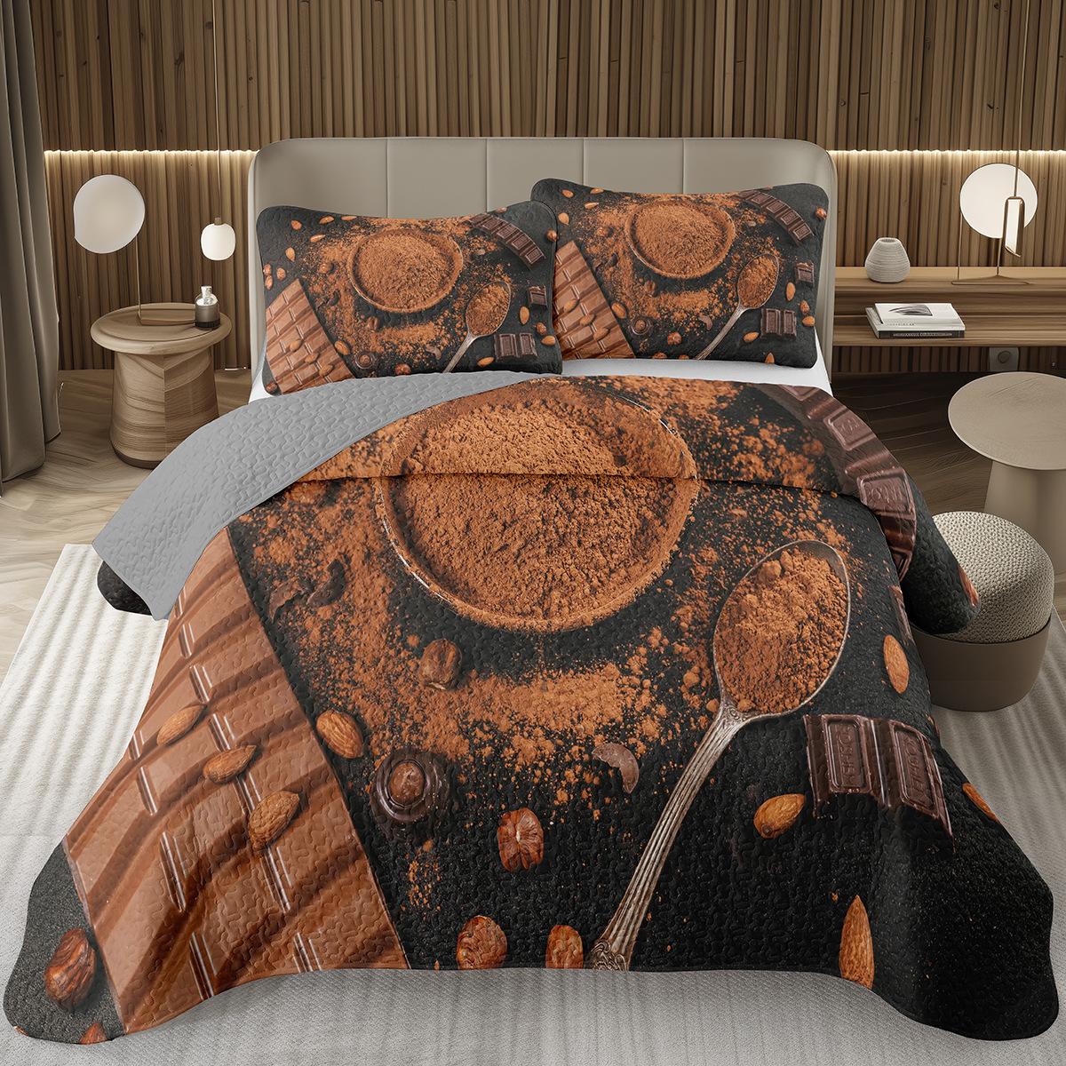 

Comforter Chocolate Quilted S Twin Size For Boys Girlssweet Chocolate Set Desert Realistic Food Quilted 2/3Pcs Comforter (quilt)-EU Single(135*200cm)3pcs