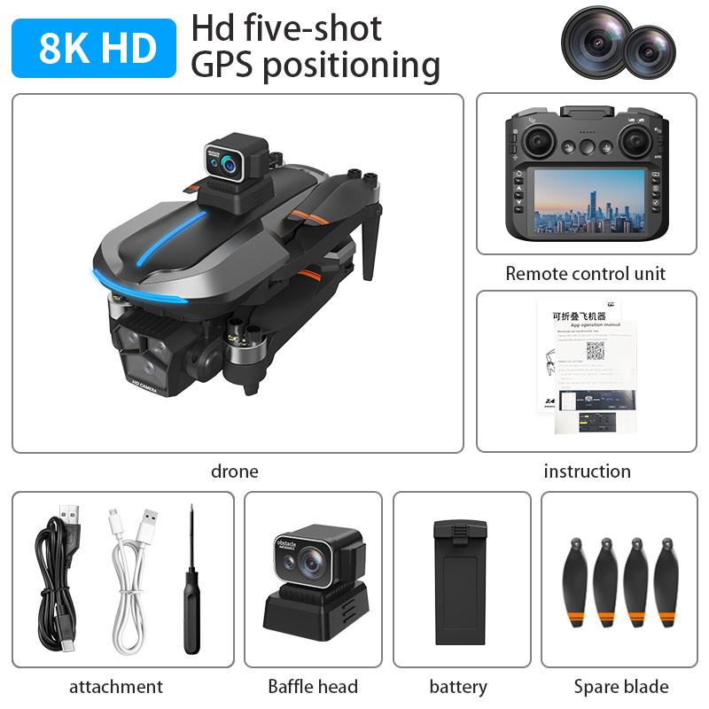 AE8 GPS Drone Professional 8K Dual Lens Camera Brushless  Obstacle Avoidance FPV with Large Screen Remote Control Folding Drone