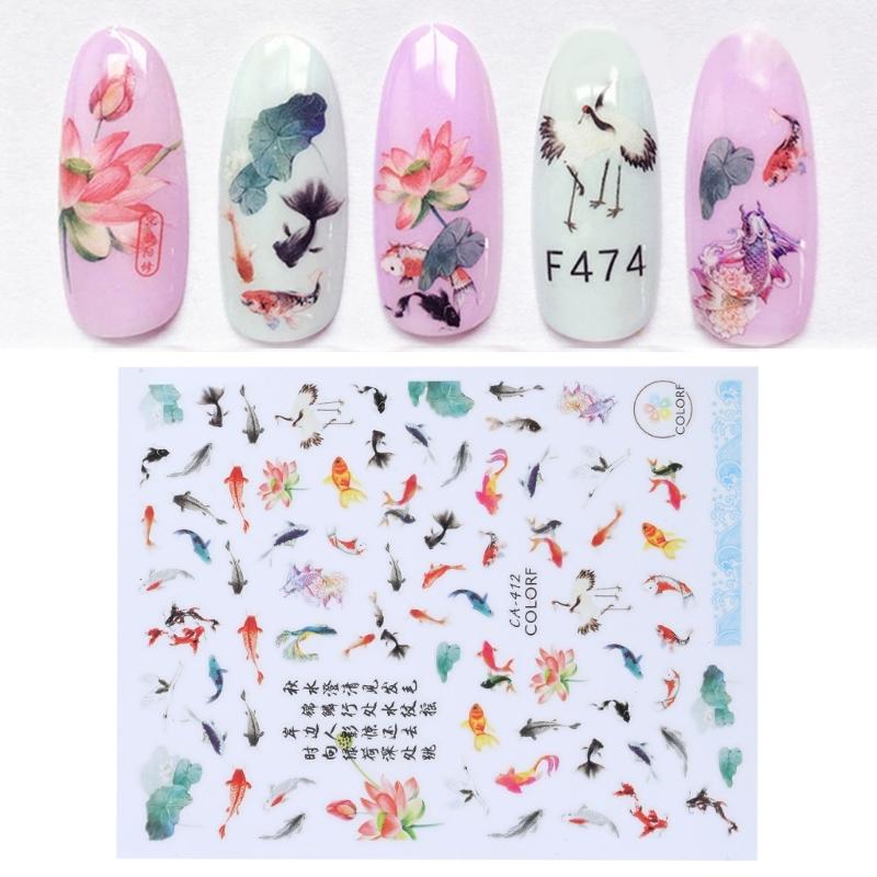 

goldfish nail stickers handmade nail art decorations fish lotus Epoxy Resin Mold Filler DIY Crafts Jewelry Making Fillings China Mainland