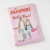 Trendy Print Men Women Passport Cover PU Leather Passport Holder Flight Ticket Holder Travel Passport Wallet ID Card Holder
