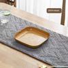 Imitation Wood Grain Plastic Snack Plate Square Shape Reusable Food Fruit Serving Tray for Kids Daily Dining Party