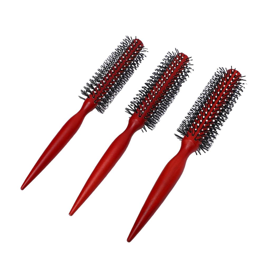 Wooden Round Hair Brush Set 3 Sizes Round Curling Comb with Anti Static Ergonomic Handle for All Hair Types