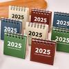 2Pcs 2025 Desk Calendar Mini Desktop Standing Flip Calendar Portable School Stationery Learning Planner Pocket Calendar