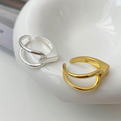 Hollow Geometric Asymmetrical Line Ring For Women Men Personality Fashion Simple Accessories Jewelry Gifts Wholesale