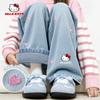 Hellokitty Girls' Pants Spring and Autumn 2026 New Style Medium and Large Children's Straight Wide-Leg Spring Children's Jeans Trendy