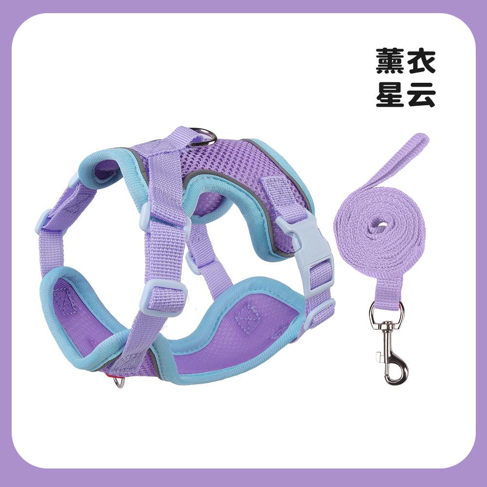 New cat leash vest type pet chest strap reflective and breathable anti-break free small dog walking cat leash
