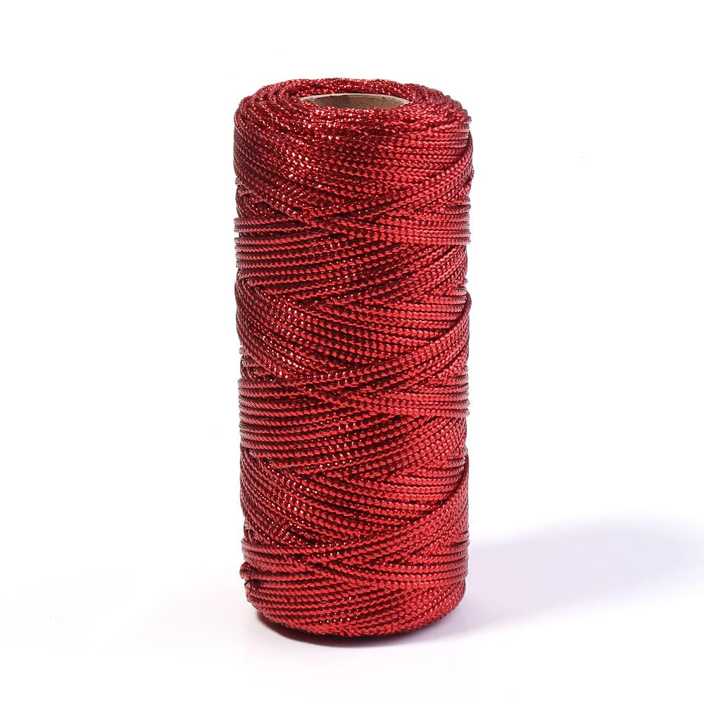 100Meters/Roll Gold Silver Color Macrame Cord Packaging Rope Ornament String Thread For DIY Wedding Party Christmas Gifts Decor