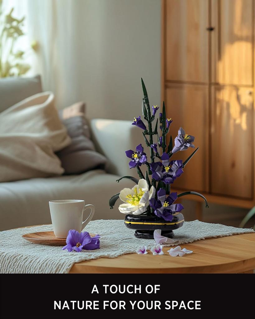 Nifeliz Gladiolus Flower Building Blocks Toy for Adults, Building Blocks Model for OfficeHome Decor  Birthday Gift (478 Pieces, NF10332)