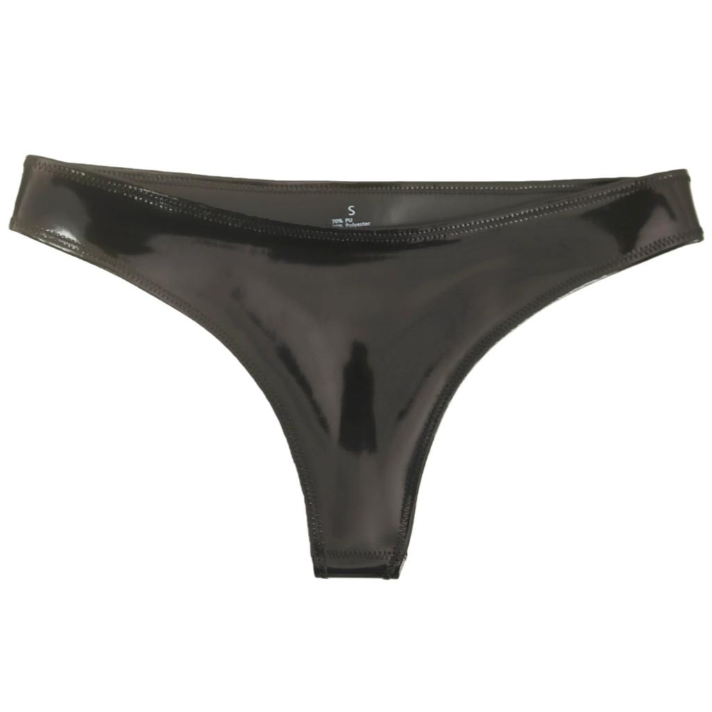 Sexy Donna Double Sided PVC Lucido Slip Biancheria Intima PU Finta Pelle Lattice Collant Slip Perizoma G-String Cameriere Perizoma Vita Bassa Abbigliamento da Palcoscenico