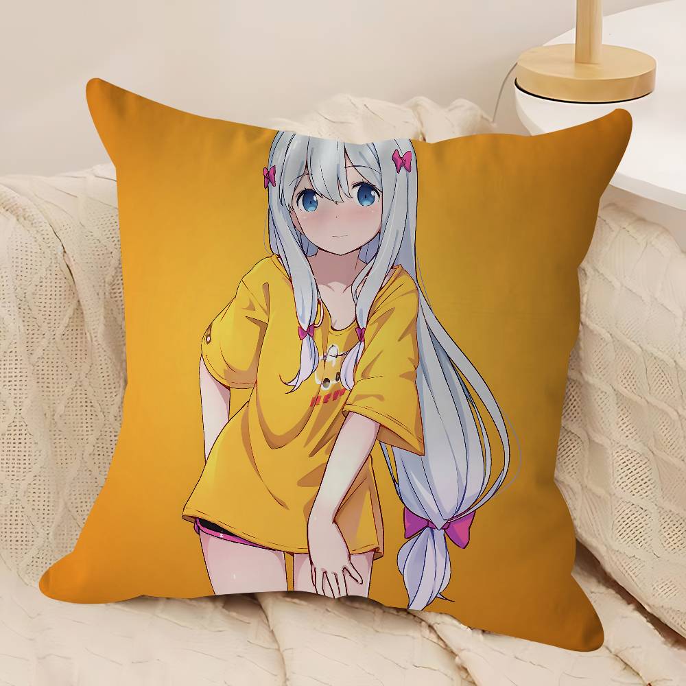 Anime I-Izumi S-Sagiri Decorative Room Aesthetics Pillow Case Home Decor Bedroom Sofa Bed Couch Pillow Cover 45x45