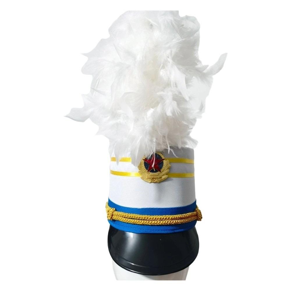 Striped Drum Band Hat Kids Guard Parade Cap Stylish Drummer Hat Halloween Theme