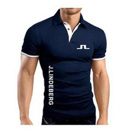 Men's Short Sleeve Polo Shirt - Solid Color, High-End Business Casual, with Lapel.