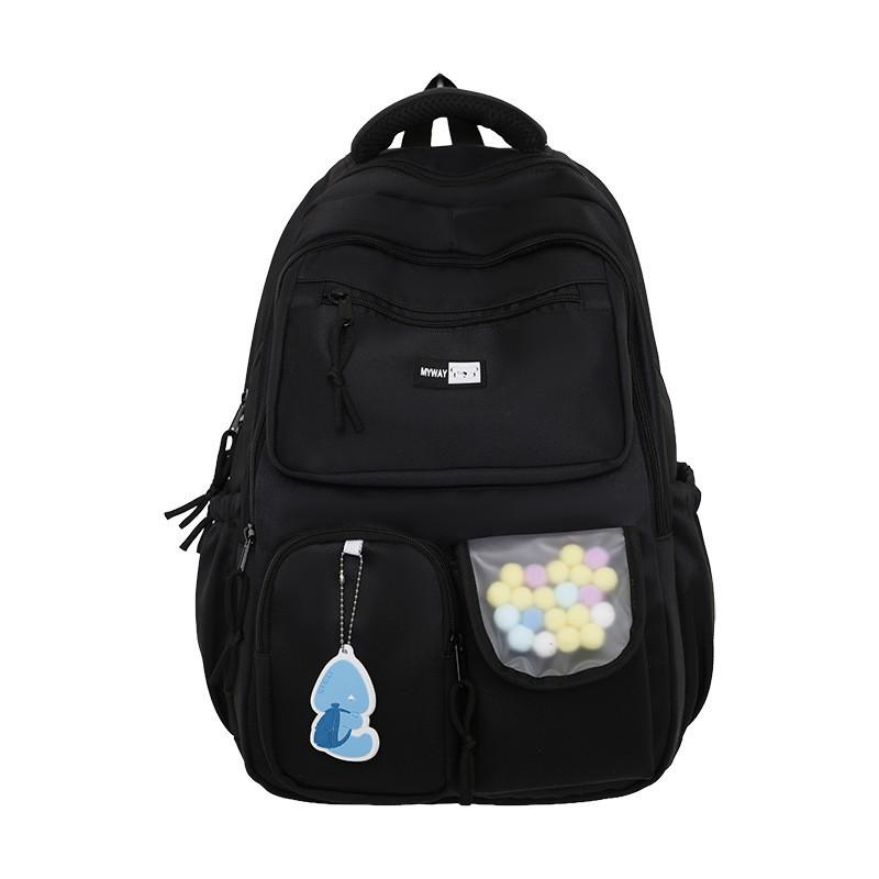 Trendy College Student Backpack Spacious Nylon Bag For High School And University Use