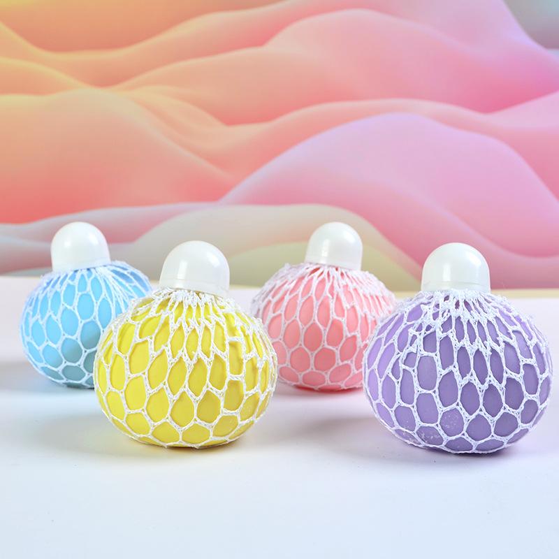 New 6Cm Colored Flour Grape Ball Tennis Ball Decompression Squeeze Fingertip Toy Tpr Wet Soft Pressure Ball Adult Kids Gift