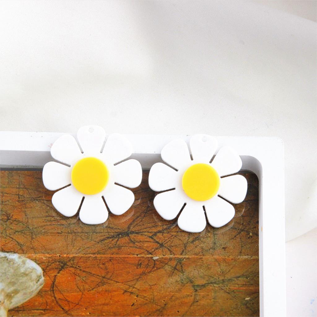 Korean Ins Style Multicolor Acrylic Sweet Flower Pendants For DIY Fashion Making Jewelry Earrings Necklace Accessories, 5PCs