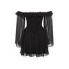 Waist Opening/Skater Lined Flared Chiffon Bridal Dress