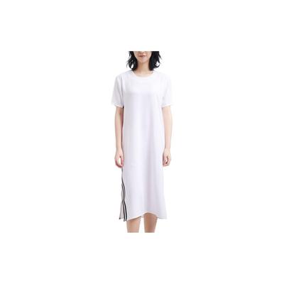 Originals Trefoil Stripe Long T-Shirt Dress Women Dress White DU7266