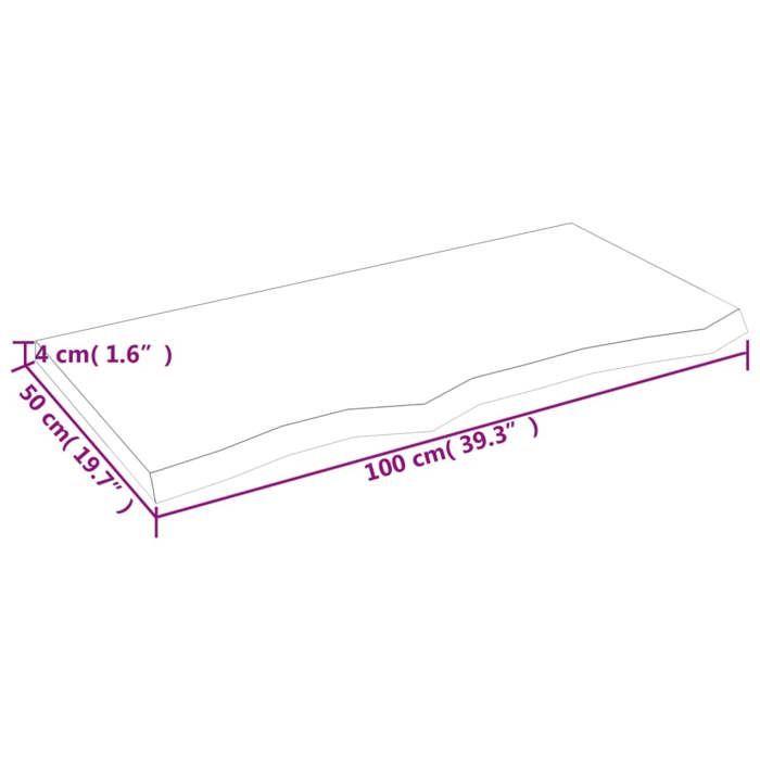 VidaXL Table Top Light Brown 100x50x4 Cm Treated Oak Wood 3156366