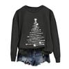 Ladies' Christmas Printed Casual Long Sleeved Round Neck Sports Hoodie Top