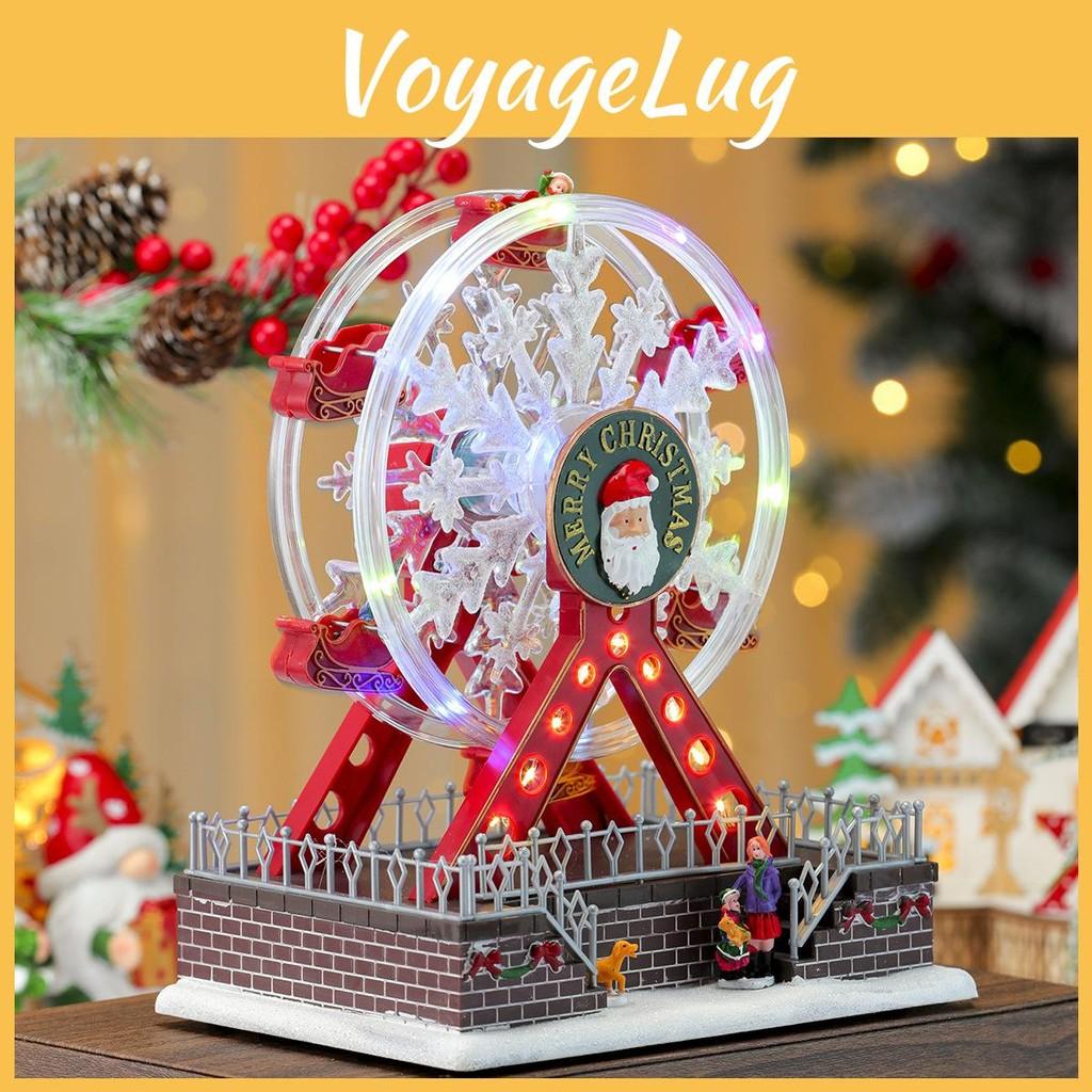 Santa Themed Claus Luminous Ferris Wheel Music Box For Christmas Decoration