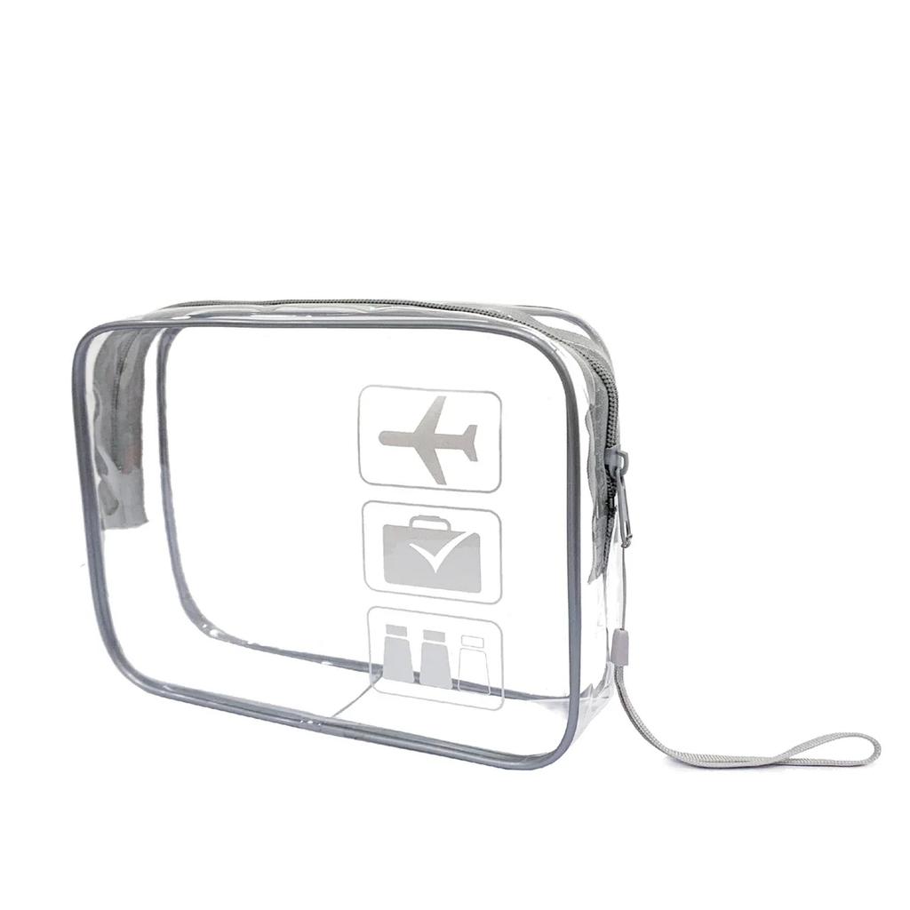 Clear Makeup Bag with Zippers Transparent Organizer Cosmetic Bags for Vacation Business Trip Airport Bathroom