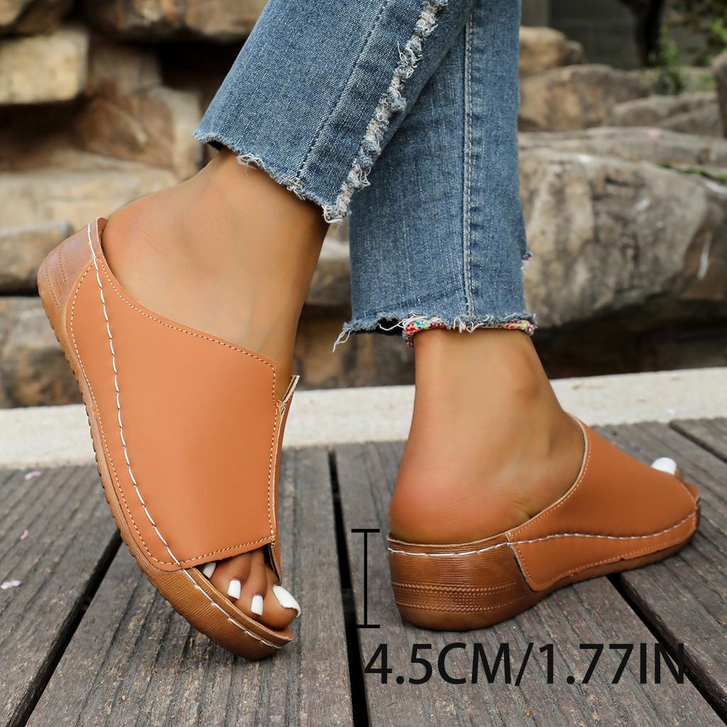 Große Größe Keilabsatz coole Hausschuhe Sommer Neu dicke Sohle coole Hausschuhe lässige coole Hausschuhe