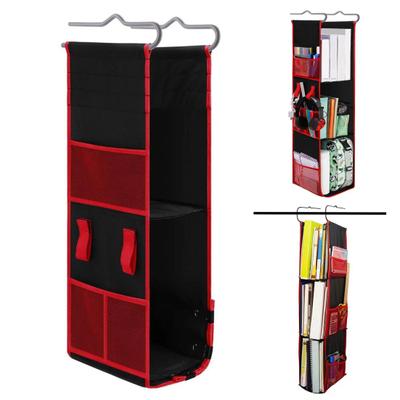 Locker Shelf Organizer 3-Tier Hanging Storage Bag Locker Storage Rack with Side