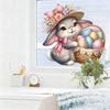 Resurrection Rabbit Sticker Easter Egg Window Decorative Paper for Study Room Beautification Static Glass Sticker