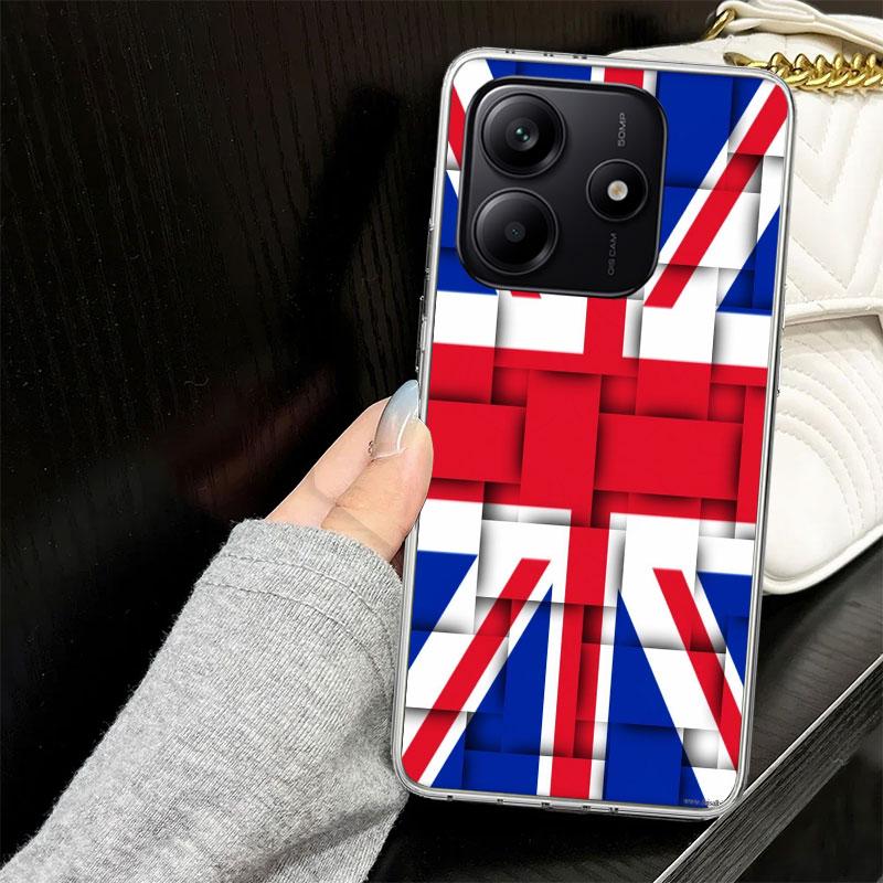 Union Jack England UK Flag Case for Xiaomi Redmi Note 14 13 12 11 Pro Plus Phone Cover 14S 12S 11S 11E 11T 10S 10 9S 9 Silicone