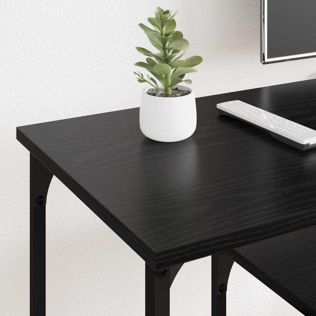 TV Stand Black Oak Effect 102 X 35 X 45.5 Cm