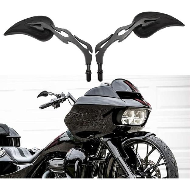 DREAMIZER 3" Motorcycle Vintage Mirrors Round Rear View Mirror 8Mm Black Compatible With Harley Davidson Dyna Bobber Softail Chopper Cruiser Cafe