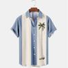 Heren Kokosboom 3D Print Shirt Knoopsluiting Casual Zomer Korte Mouw Dagelijkse Vakantie Kleding