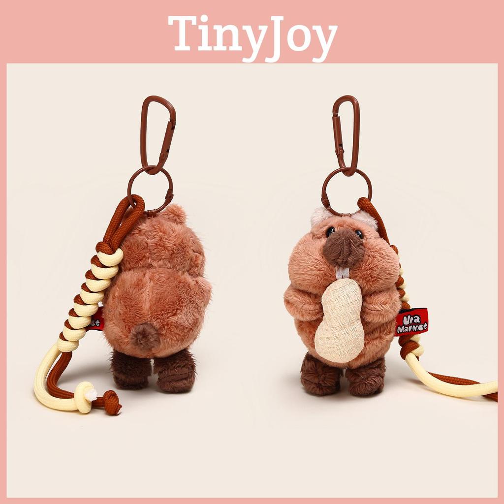 Cute Cartoon Eating Peanuts Groundhog Plush Toy Pendant Keychain For Bag Decor And Gifts
