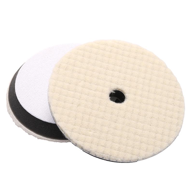3-7" Self-Adhesive Beveled Japanese Wool Pad for Car Detailing & Polishing