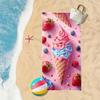 Blueberry Strawberry Ice Cream Outdoor Rug Towel, Super Absorbent for Sports Travel Swim Pool