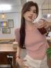 Short-sleeved Knitted Sweater Women's Summer New Niche Irregular Short Student Top Slim and Thin Spice Girl T
