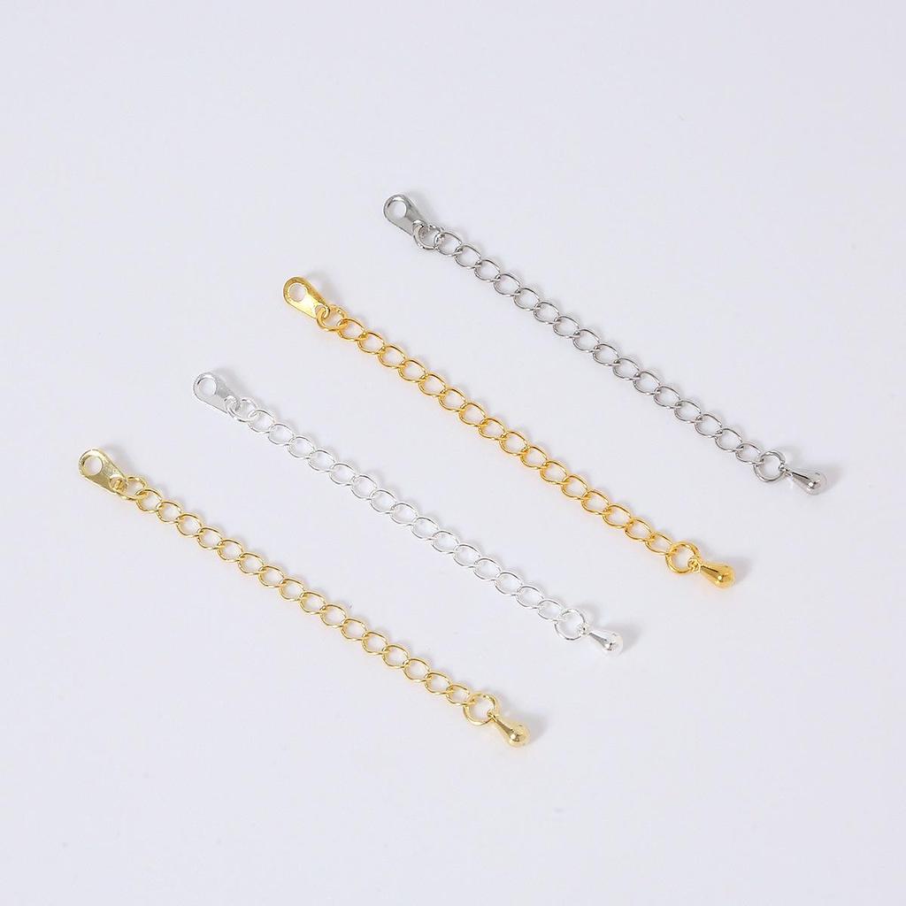 18K Vergoldete Kupfer Verlängerungskette Armband Halskette mit Tropfenende und Anhänger - 5cm DIY Schmuckzubehör