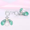 925 Sterling Silver Earring Honey bee with diamond Shells Earrings Jewelry Gift Wedding Earrings For Women Jewellery gift