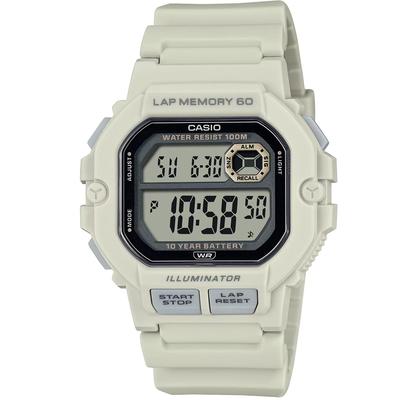 Digital Watch - WS-1400H - Square Digital 60 Lap Memory Watch, Sports, Running, Jogging, (Sand)