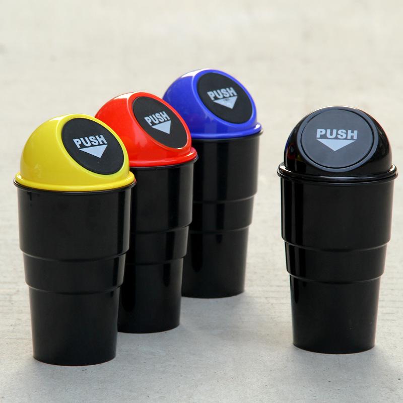 Stylish Car Trash Bin with Lid - Compact Door Storage