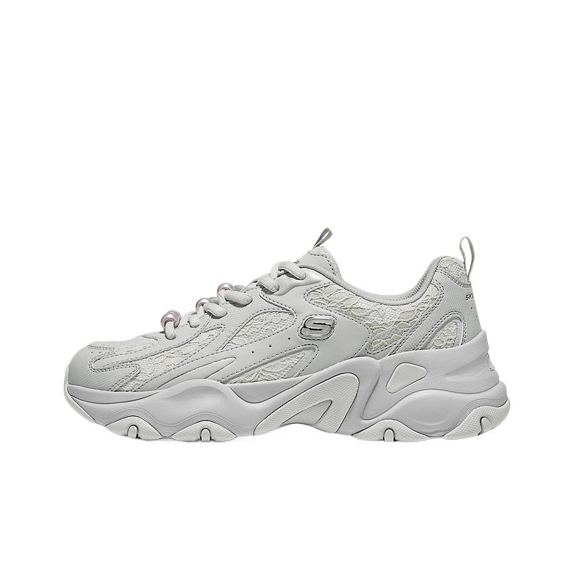 Skechers DLites Lace-Up Platform Low-Top Dad Shoes Women sneakers 150832-GRY 35.5