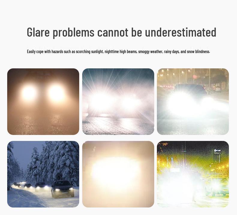 Portable Retractable Car Sun Visor: Anti-Glare, Eye Protection Model In Stock