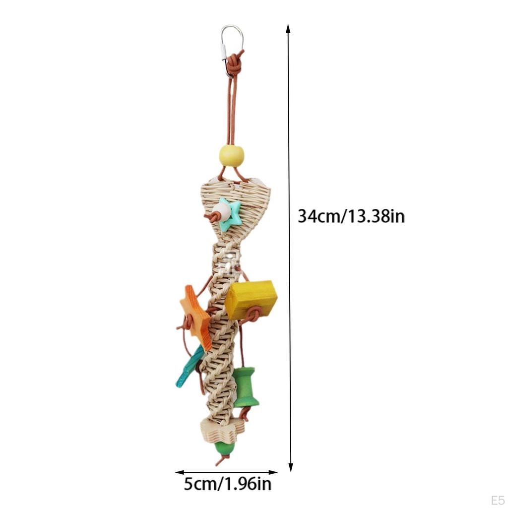 Bird Chew Toy, Cage Bite Chewing, Ripping Rattan Molar Shredder Parrot Toy