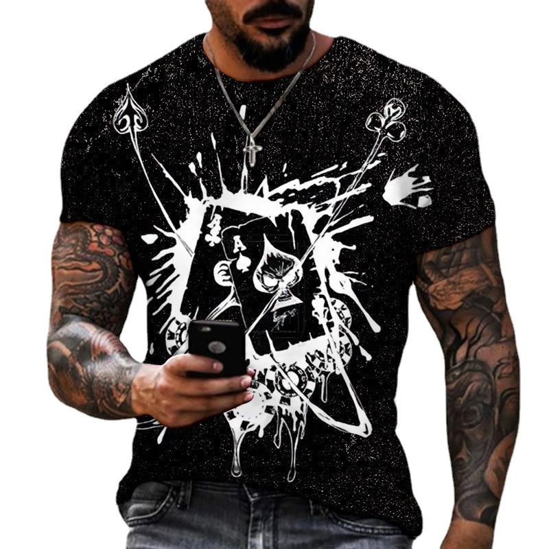 Summer Men's T-shirt 3D Print Loose Round Neck Short Sleeve Tops Men