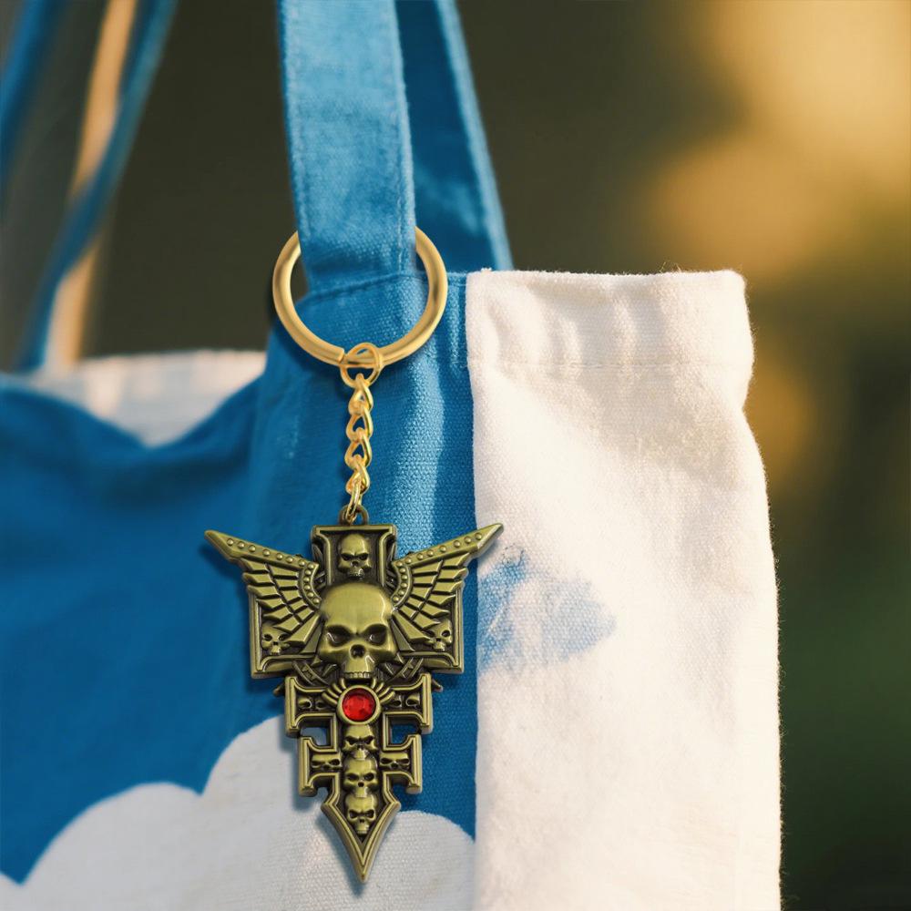 Warhammer Heretic Inquisition 3D Retro Metal Keychain Pendant - Gamer Gift Collection