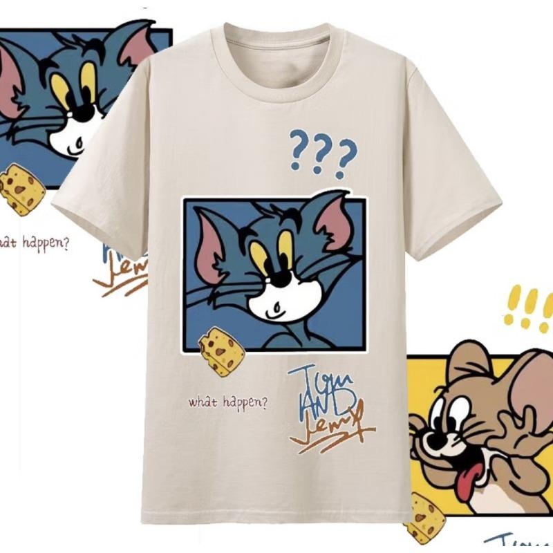 

2026 Summer New Comic Style Tom and Jerry Printed Casual T-Shirt Children s Parent-Child Top 100